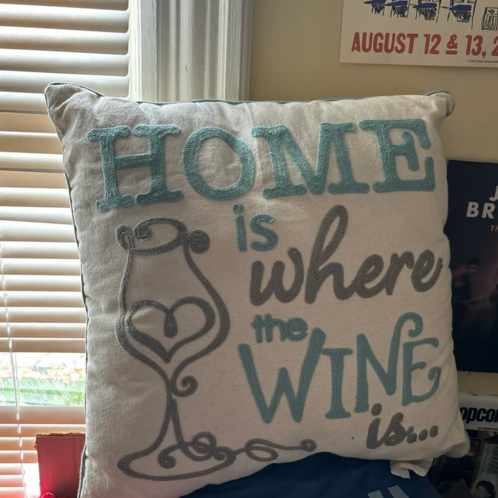 Wine lover pillow. Never used just in storage